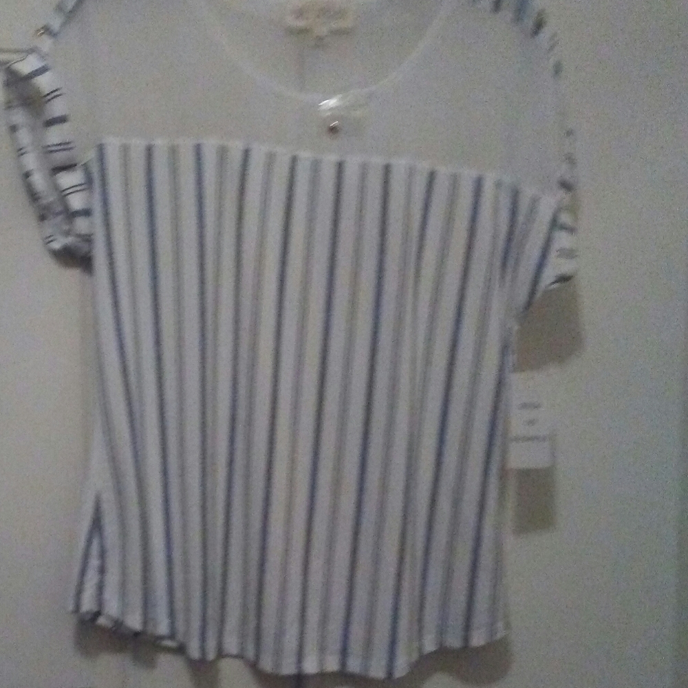 White and blue blouse